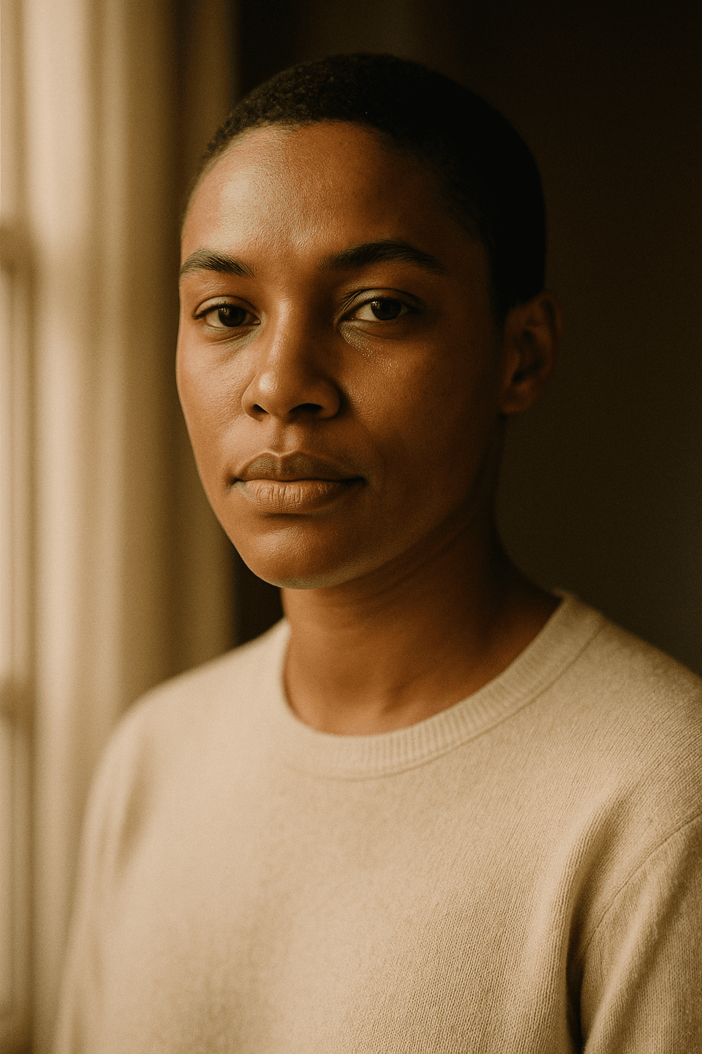 An AI-generated editorial portrait